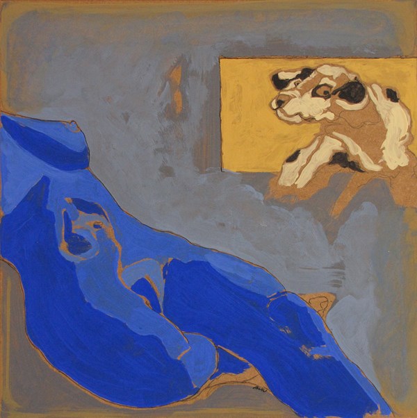 Chien II - 30x30 - tempera